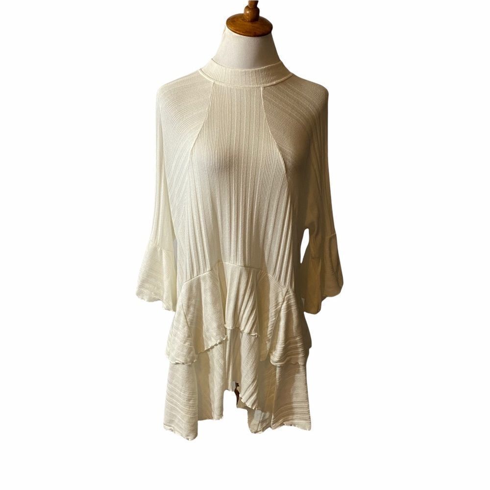 Free People Beach White Tiered Sweet Rose Tunic Dress Size XS - Picture 6 of 6